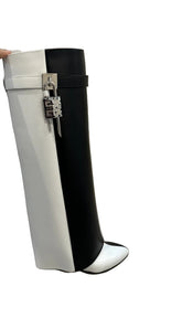 Givenchy Shark Lock Knee High Leather Boots